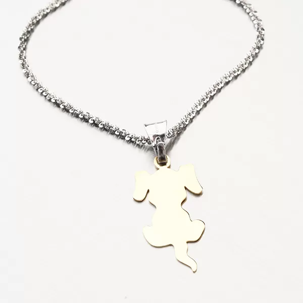 Strieborný prívesok v tvare psa so zlátením P1400170-1507-SLX