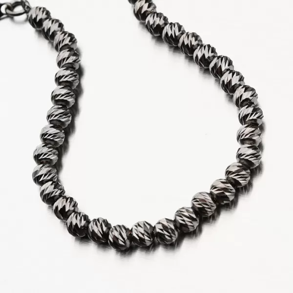 Čierny strieborný náramok brúsený B2501149-0493-SLX