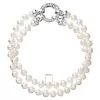Perlový náramok dvojradový z pravých riečnych perál biely 23013.1