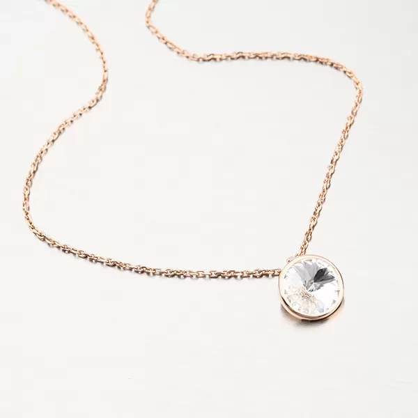 Náhrdelník pozlátený ružovým zlatom s kryštálom N1402520-2120-SLX