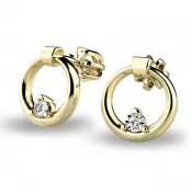 Zlaté náušnice krúžky s briliantmi 140022-ZL-DIA