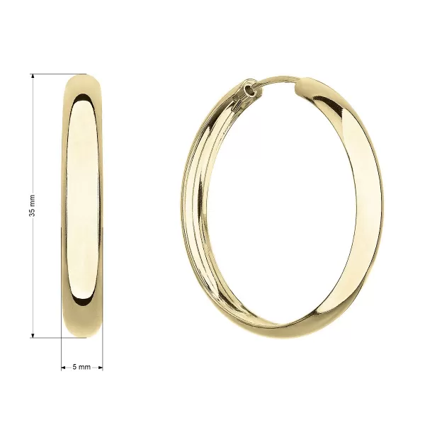 Pozlátené náušnice veľké široké kruhy 61011 Au plating