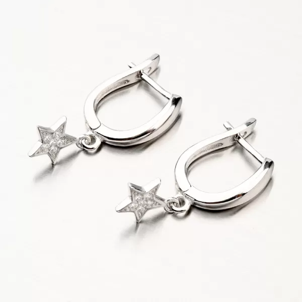 Strieborné náušnice s hviezdami PKL-2065