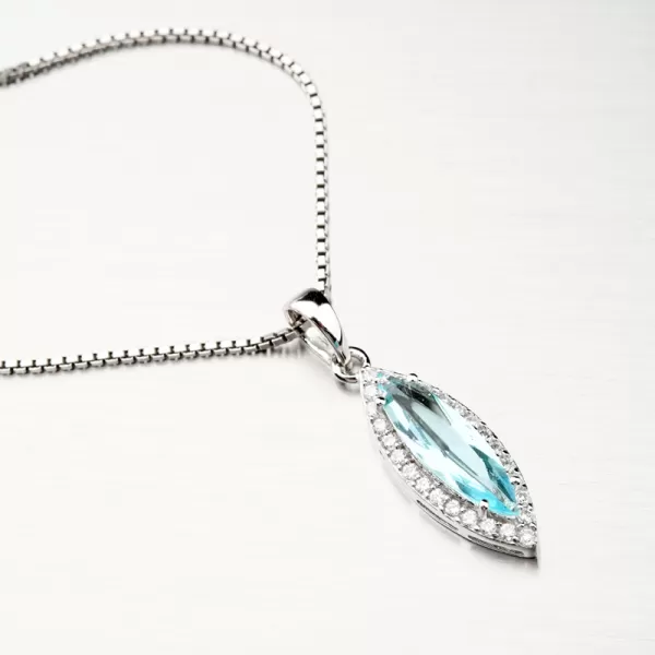 Prívesok zo striebra s modrým zirkónom PKL-3094