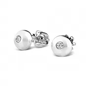 Zlaté náušnice kôstky so zirkónmi 140008-B-ZIR