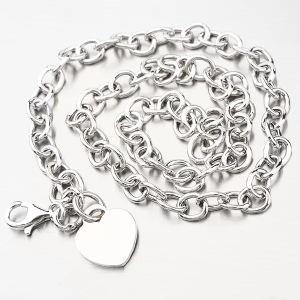 Strieborný náhrdelník so srdcom s možnosťou rytiny N1300445-1264-SLX