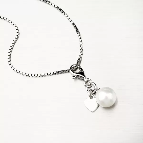 Strieborný prívesok s perlou a so srdcom PKL-3083