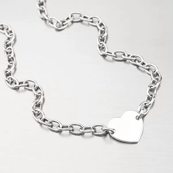 Strieborný náhrdelník so srdcom s možnosťou rytiny N1300442-1264-SLX