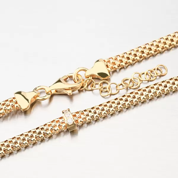 Pozlátený strieborný náhrdelník so zirkónmi N1300491-1264-SLX