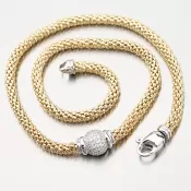 Pozlátený strieborný náhrdelník so zirkónmi N1900542-2196-SLX