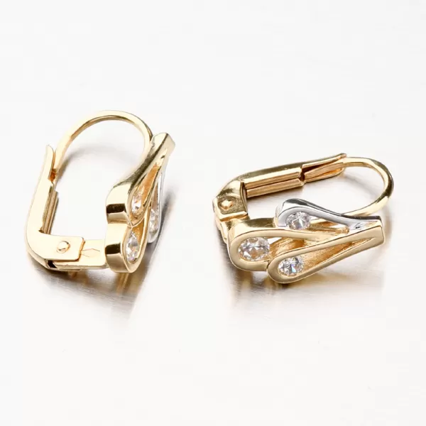Zlaté náušnice so zirkónmi 42-32041