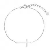 Strieborný náramok s väčším krížikom 63008