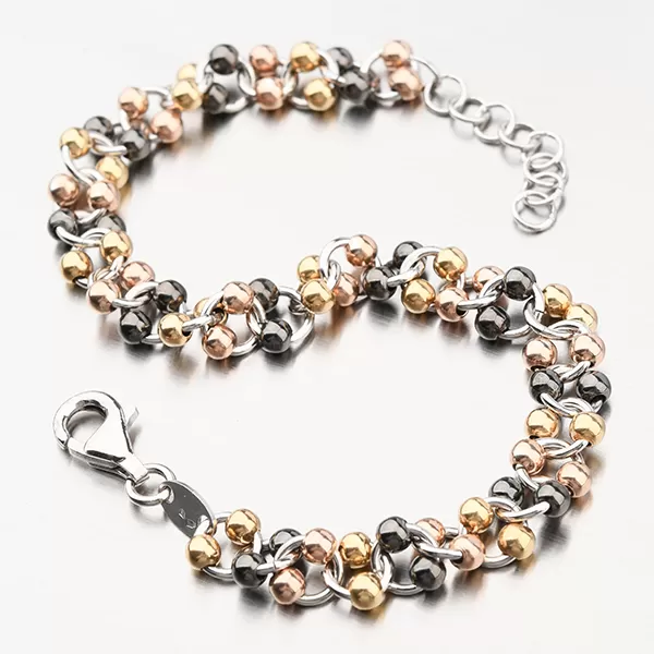 Náramok s guličkami strieborný 925 B1801758-1507-SLX