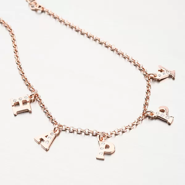 Strieborný náramok HAPPY vo farbe ružového zlata B2001469-0331-SLX