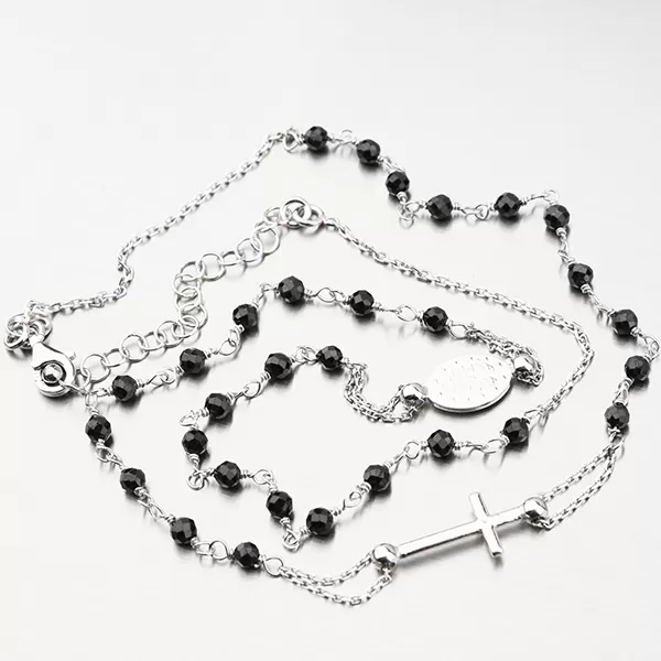 Strieborný náhrdelník s Madonkou a kryštálmi N1900757-1802-SLX