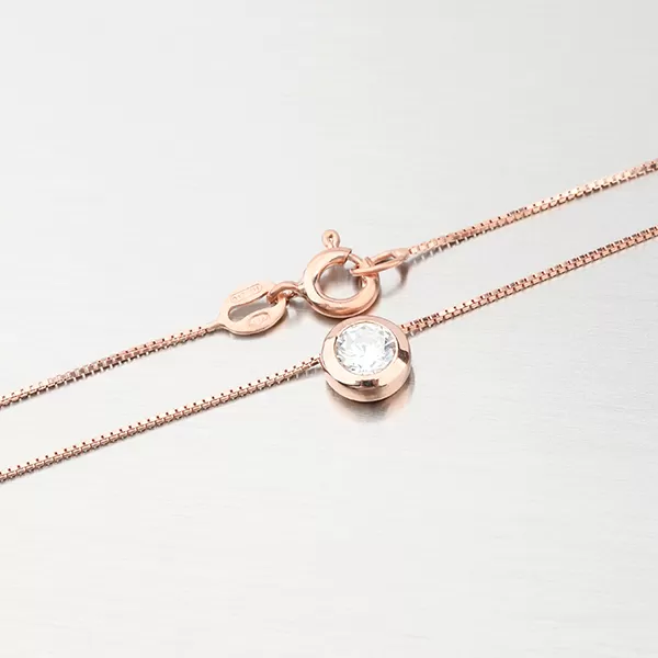 Ružovým zlatom pozlátený náhrdelník so zirkónom N1400019-0871-SLX