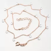 Náhrdelník pozlátený ružovým zlatom s kryštálmi N1803391-1905-SLX