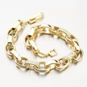 Pozlátený strieborný náramok so zirkónmi B1901558-1905-SLX