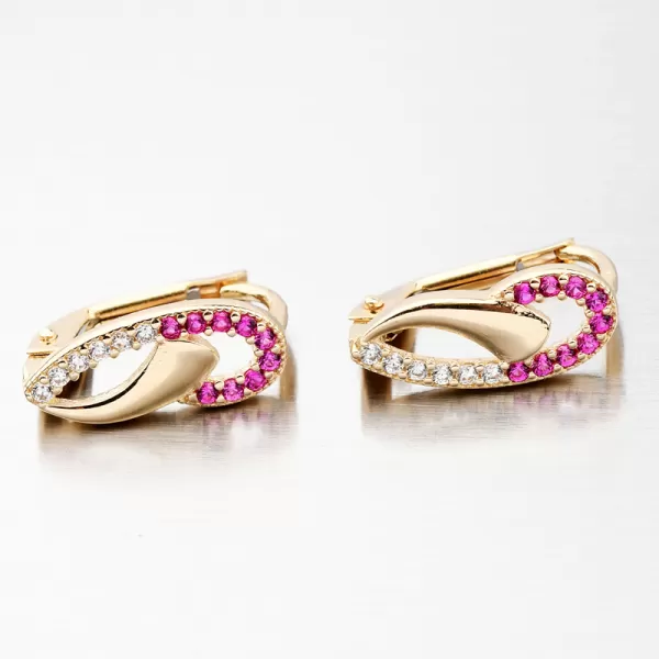 Dámske náušnice žlté zlato 585 zirkón 12-633