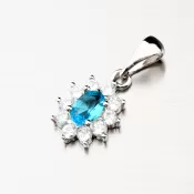 Strieborný prívesok s modrým zirkónom PKL-3098