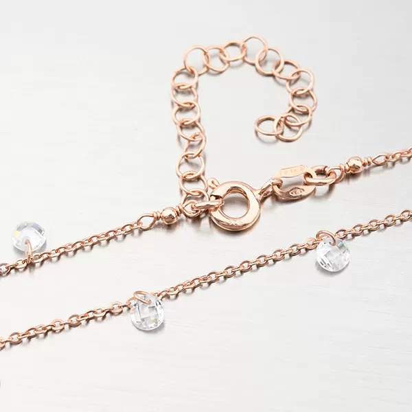 Náhrdelník pozlátený ružovým zlatom s kryštálmi N1803391-1905-SLX