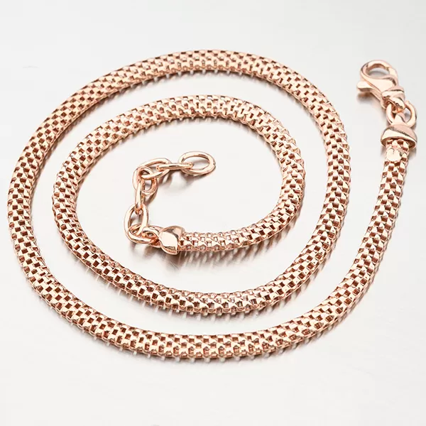 Strieborný náhrdelník vo farbe ružového zlata N1300487-1264-SLX