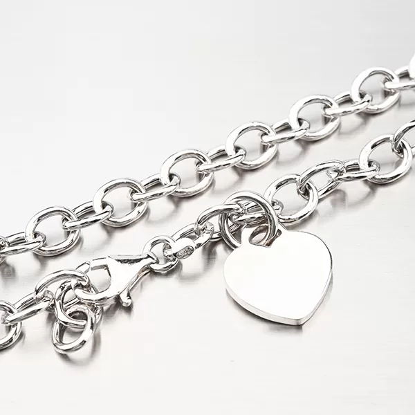 Strieborný náhrdelník so srdcom s možnosťou rytiny N1300445-1264-SLX