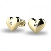 Zlaté náušnice srdiečka s briliantmi 140019-ZL-DIA