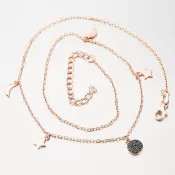 Strieborný náhrdelník s čiernymi zirkónmi N1704177-1905-SLX