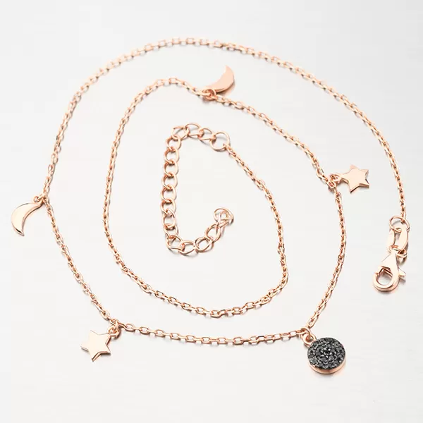 Strieborný náhrdelník s čiernymi zirkónmi N1704177-1905-SLX