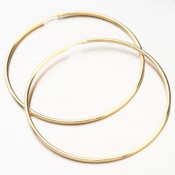 Strieborné kruhy v žltej farbe zlata 65 mm E1403904-1234-SLX