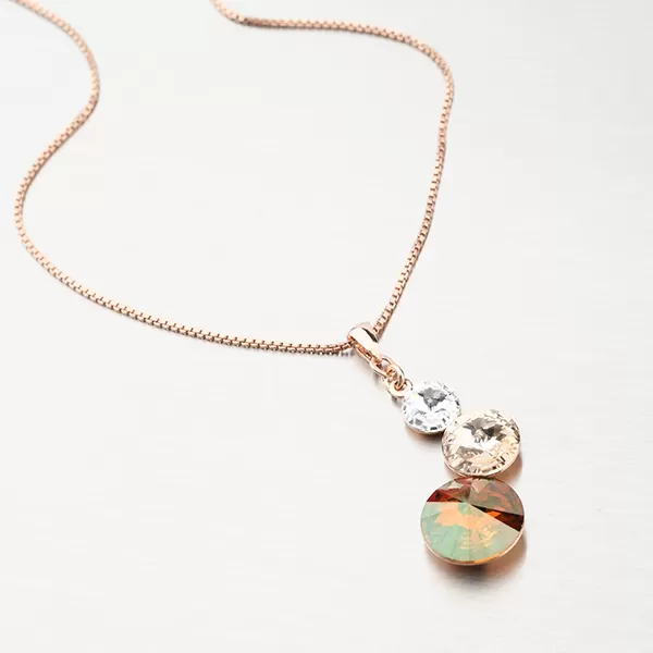 Ružovým zlatom pozlátený náhrdelník s kryštálmi N1401948-2120-SLX