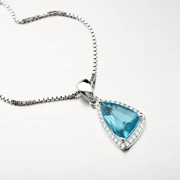 Strieborný prívesok s akvamarínom PKL-3092