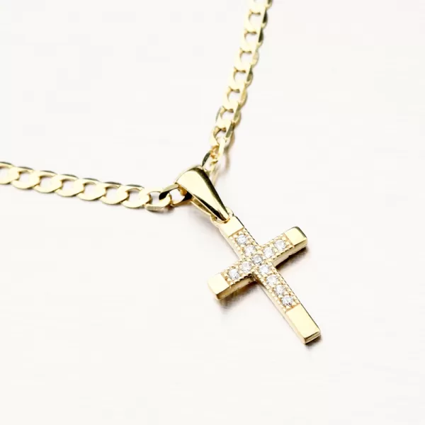 Zlatý krížik so zirkónmi 662P-130219