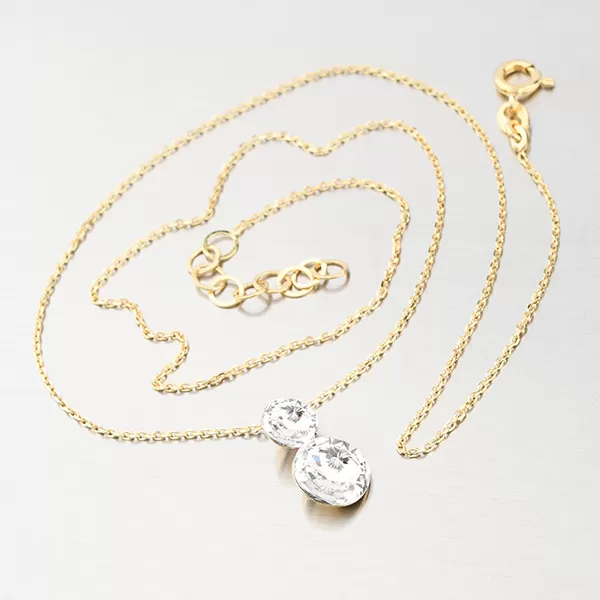 Náhrdelník s kryštálmi vo farbe žltého zlata N1500754-2120-SLX