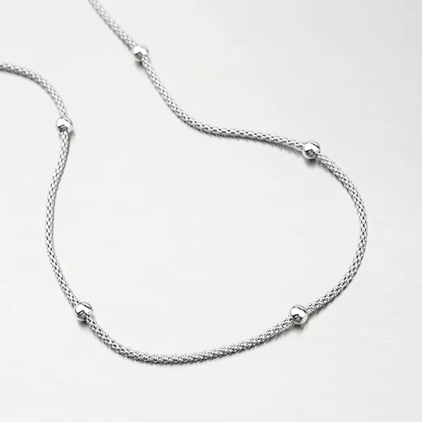 Strieborný náhrdelník s korálkami 92003043-76-SLX