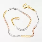 Strieborný náramok trojfarebnej plôšky - gravírované CHRS-10-MX-3CR-050