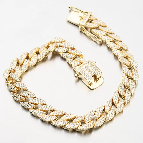 Pozlátený strieborný náramok so zirkónmi B2100527-1905-SLX