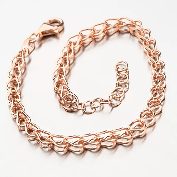 Strieborný náramok vo farbe ružového zlata B1900482-0019-SLX