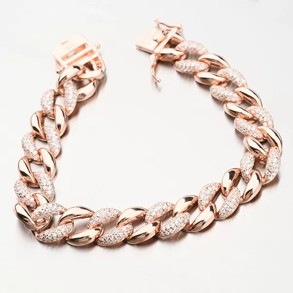 Masívny strieborný náramok so zirkónmi B1903371-1905-SLX