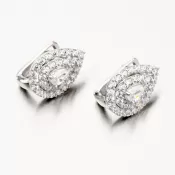 Strieborné náušnice so zirkónmi v tvare kvapky PKL-2062