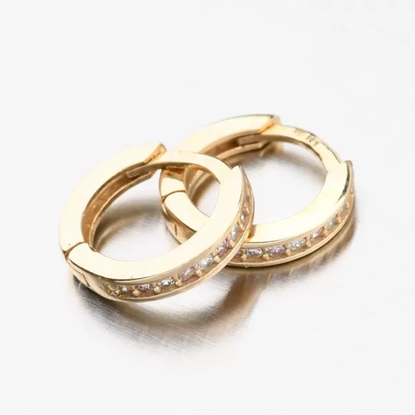 Detské náušnice biele zlato 585 zirkónové krúžky 52GZ-3342ZRB