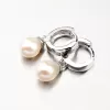 Strieborné kruhy s perlou PKL-2077