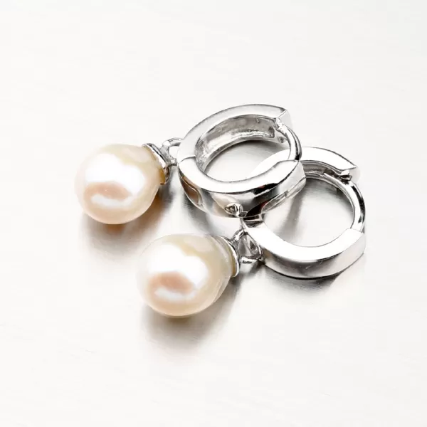 Strieborné kruhy s perlou PKL-2077