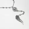 Strieborný náhrdelník s lebkou a krídlom N1700741-0532-SLX