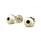 Zlaté náušnice kôstky s čiernymi diamantmi 140008-ZL-DIA-Black