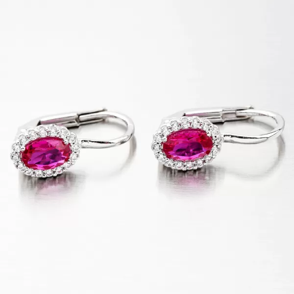 Zlaté náušnice s rubínom 12-642