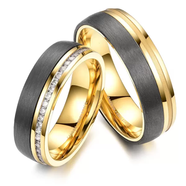 Oceľové snubné prstene s karbónom SP-CA-002