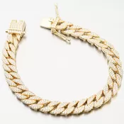 Pozlátený strieborný náramok so zirkónmi B2100527-1905-SLX