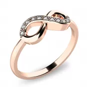 Prsteň s briliantmi z ružového zlata - infinity 140007CV-DIA